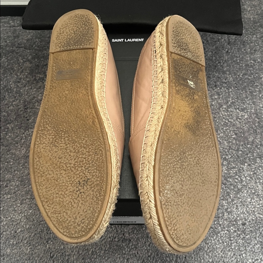 Saint Laurent YSL monogram Espadrilles Nappa color Nude 38 size 8 - Picture 4 of 9